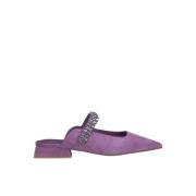 Platte Rhinestone Strap Schoen Alma EN Pena , Purple , Dames