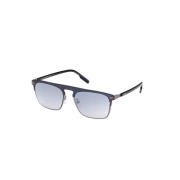 Blauwe Spiegel Zonnebril Ez0216-H-90X Ermenegildo Zegna , Blue , Heren