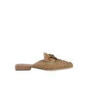 Studded Flat Mules Alma EN Pena , Brown , Dames