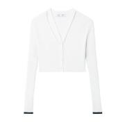 Stijlvolle V-Hals Crop Cardigan Proenza Schouler , White , Dames