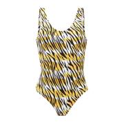 Tiger Print Scoop Neck Swimsuit Reina Olga , Multicolor , Dames