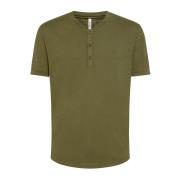Serafino Katoenen T-shirt voor Heren Sun68 , Green , Heren
