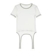 Cutaway T-Shirt met Twist Detail Helmut Lang , White , Dames