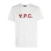 Casual Katoenen T-shirt A.p.c. , White , Heren