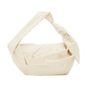 Verfijnde Knoop Tas LOW Classic , Beige , Dames