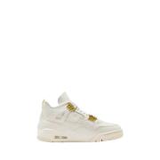 Metallic Gold Retro Sneakers Jordan , White , Unisex