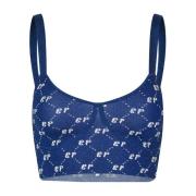 Harlequin Crop Top Baum und Pferdgarten , Blue , Dames