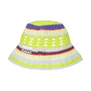 Kleurrijke Gehaakte Bucket Hat Ganni , Multicolor , Dames