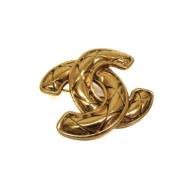 Pre-owned Fabric brooches Chanel Vintage , Yellow , Dames