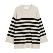 Oversize Wide-Sleeve Merino Wool Sweater By Herenne Birger , White , D...