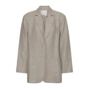 Beige Linnen Box Blazer Remain Birger Christensen , Beige , Dames