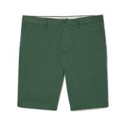 Slim Fit Stretch Cotton Bermuda Shorts Lacoste , Green , Heren