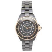 Pre-owned Stainless Steel watches Chanel Vintage , Black , Dames