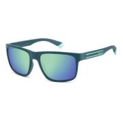 Stylish Sunglasses with Polarized Gray Mirror Polaroid , Green , Heren