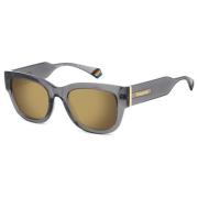 Matte Grey Sunglasses with Grey Gold Polaroid , Gray , Dames