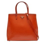 Pre-owned Leather totes Prada Vintage , Orange , Dames