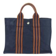 Pre-owned Cotton handbags Hermès Vintage , Blue , Dames