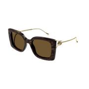 Bruin Havana Zonnebril Gg1567Sa 002 Gucci , Brown , Dames