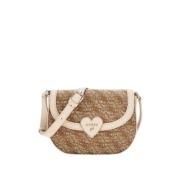 Saddle Logo 4G Synthetische Stof Tas Guess , Beige , Dames