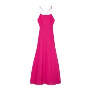 Fuchsia Gestreepte Overslag Jurk Emporio Armani , Pink , Dames