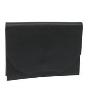 Pre-owned Leather clutches Yves Saint Laurent Vintage , Black , Dames