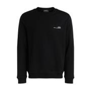 Zwarte Katoenen Heren Sweatshirt met Wit Logo A.p.c. , Black , Heren