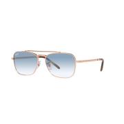 NEW Caravan Sunglasses Pink Gold/Blue Shaded Ray-Ban , Yellow , Unisex