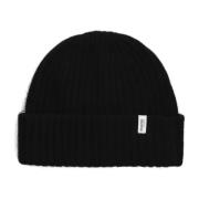 Merino Wool Beanie Zwart Selected Homme , Black , Heren