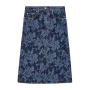 Elegante Midi Rok Ganni , Blue , Dames