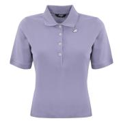 Katoenen Poloshirt Slim Fit Korte Mouw K-Way , Purple , Dames
