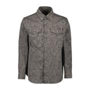 Barocco Shirt Herfst-Winter 2024 Mannen Collectie Versace , Gray , Her...