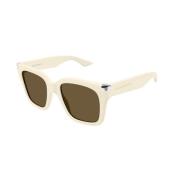 Ivory Brown Zonnebril Am0440S 004 Alexander McQueen , Beige , Unisex