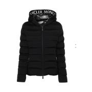 Gewatteerde Hoodie met Logo Moncler , Black , Dames