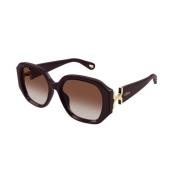 Burgundy Orange Zonnebril Model 003 Chloé , Brown , Unisex