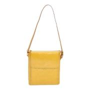 Pre-owned Leather clutches Louis Vuitton Vintage , Yellow , Dames