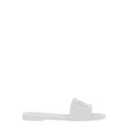 Witte Rubberen Slidesandalen Dolce & Gabbana , White , Dames