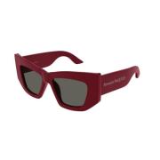 Rood Grijs Zonnebril Am0448S 003 Alexander McQueen , Red , Unisex