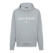 Gedrukte Pari hoodie Balmain , Gray , Heren