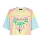 T-shirt met palmboom handtekeningprint Balmain , Multicolor , Dames