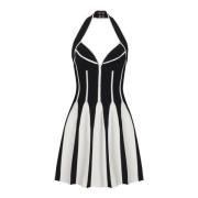 Wijdvallende halternek gebreide jurk Balmain , Black , Dames