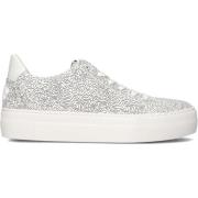 Ecru Lage Sneaker met Zwart Print Floris van Bommel , White , Dames