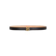 Dun kalfsleren B-Riem Balmain , Black , Dames