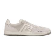 Zwaan trainers in kalfsleer en suède Balmain , White , Heren