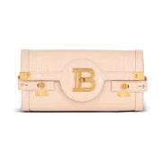 B-Buzz Pouch 23 in krokodil-geëmbosseerd kalfsleer Balmain , Beige , D...