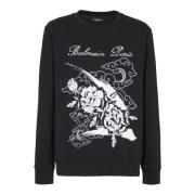Bloemenprint sweatshirt Balmain , Black , Heren