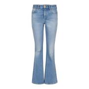 Wijduitlopende denim jeans Balmain , Blue , Dames