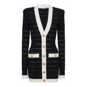 Tweekleurige gebreide jurk Balmain , Black , Dames