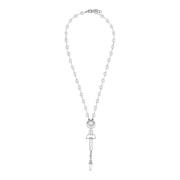 Art Deco parel, messing en strass ketting Balmain , Gray , Heren