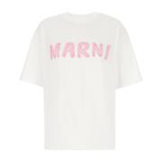 Casual Katoenen T-Shirt Marni , White , Dames