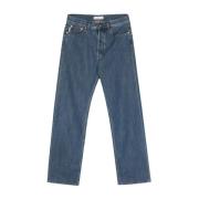 Gewassen Denim Straight Leg Jeans Valentino Garavani , Blue , Heren